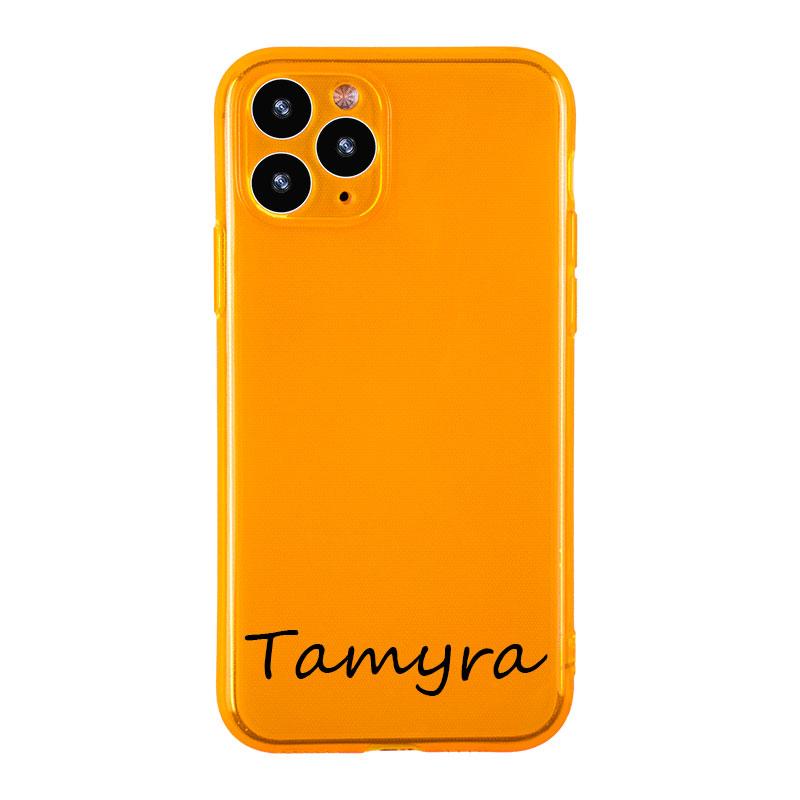 Neon Orange Phone Case With Name