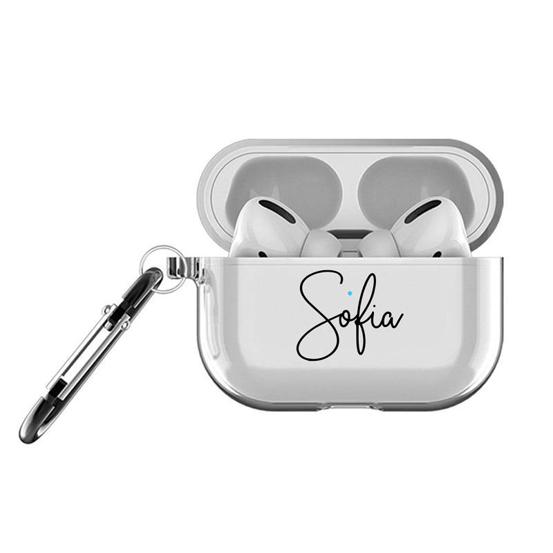 Clear Rubber AirPods Pro Case with Name
