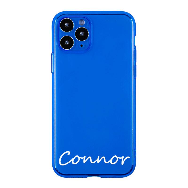 Neon Blue Phone Case With Name