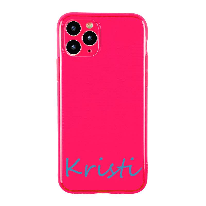 Neon Red Phone Case With Name
