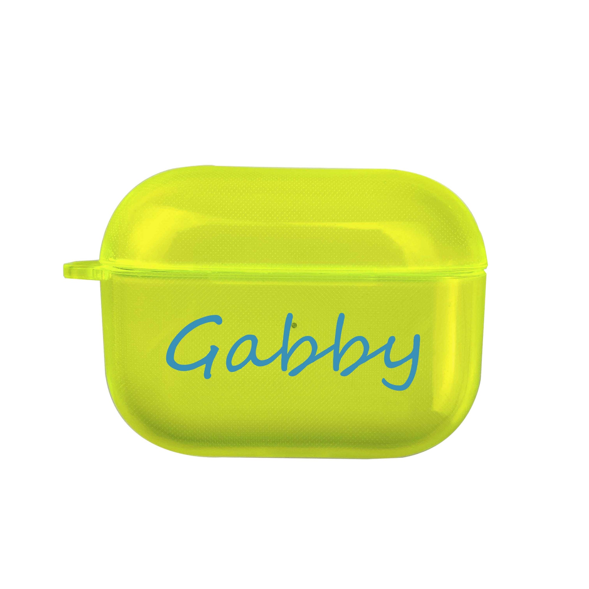 Neon Green Rubber AirPods Pro Case with Name