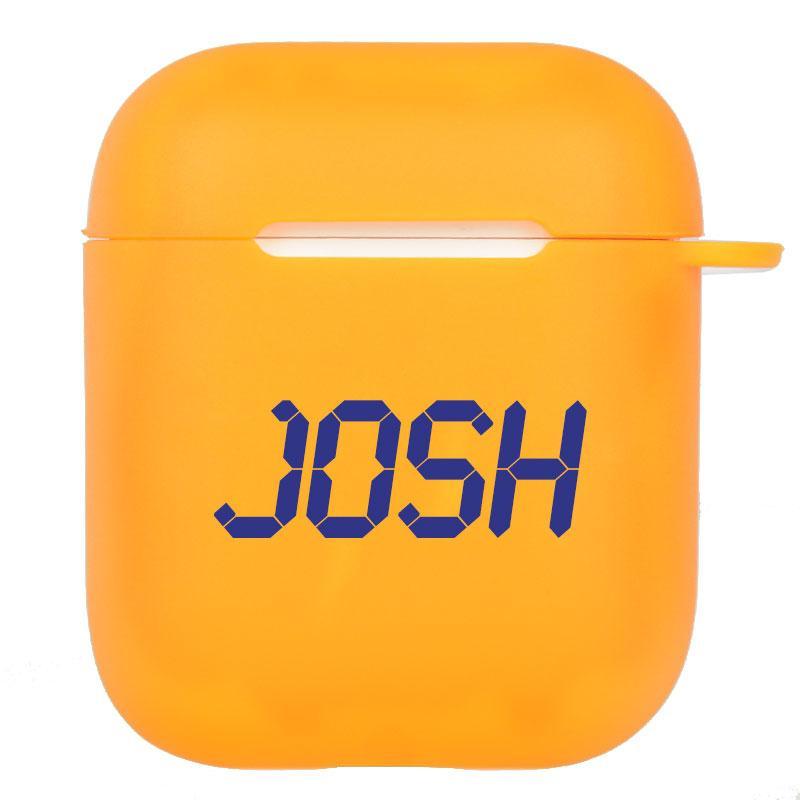 Yellow Rubber AirPods 1&2 Case with Name