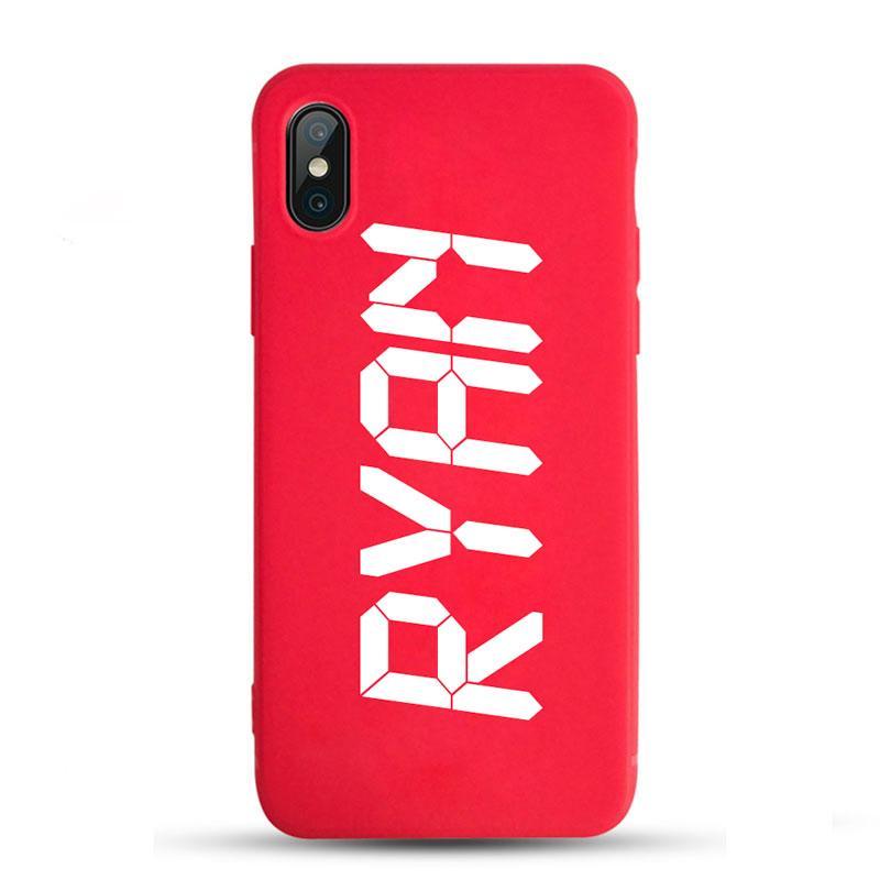 Red Phone Case with No.4 Font Name