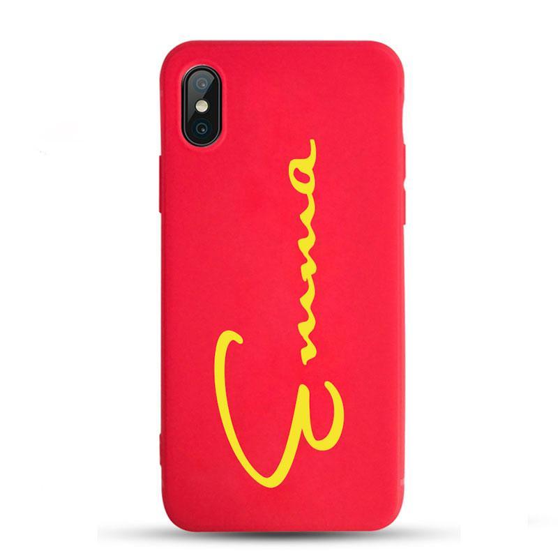 Red Phone Case with No.5 Font Name
