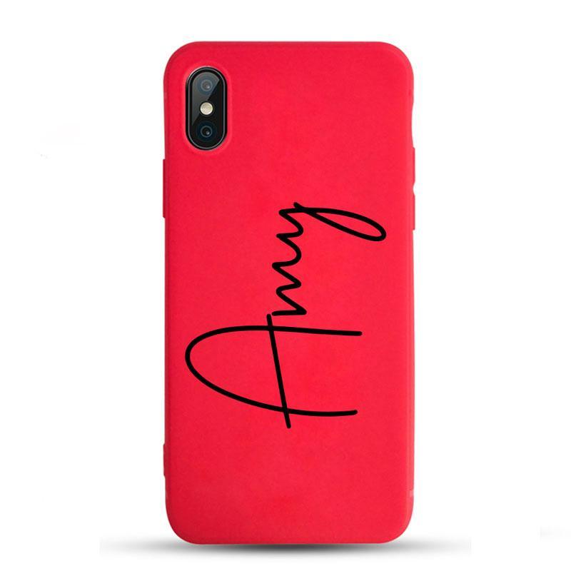 Red Phone Case with No.7 Font Name